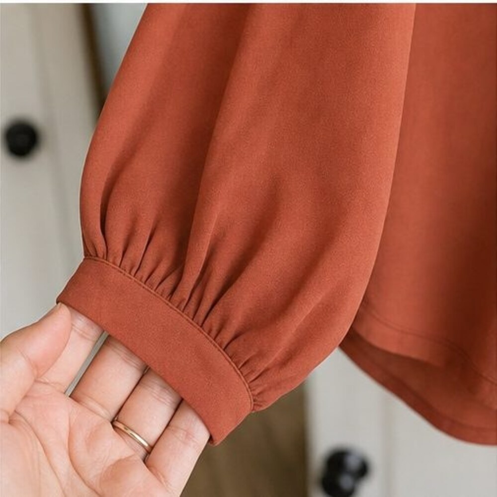 Rust Ruffle Blouse - Picture 5 of 6